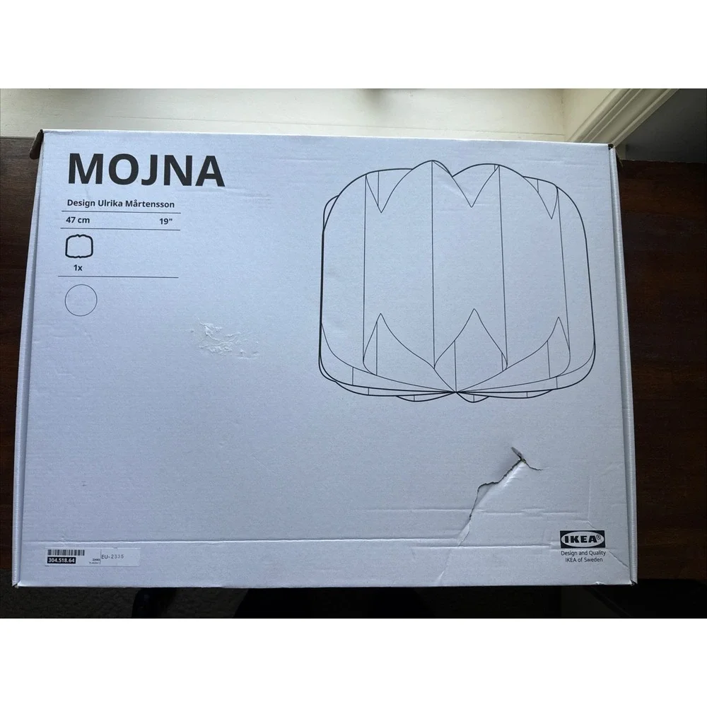 IKEA MOJNA Pendant Ceiling Lamp Shade White 47cm 19